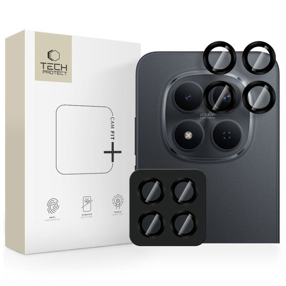 Ochrana kamery Camring Fit+ pre Xiaomi Poco M8 Pro / Redmi Note 15 Pro 5G / 15 Pro+ Plus 5G, čierna, Tech-Protect
