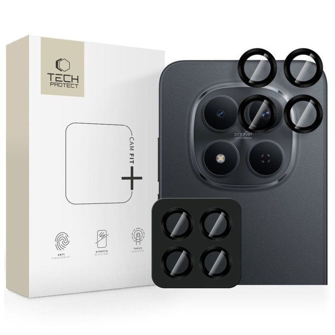 Ochrana kamery Camring Fit+ pre Xiaomi Poco M8 Pro / Redmi Note 15 Pro 5G / 15 Pro+ Plus 5G, čierna, Tech-Protect