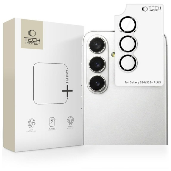 Ochrana kamery Camring Fit+ pre Samsung S26 / S26+ Plus, číra, Tech-Protect