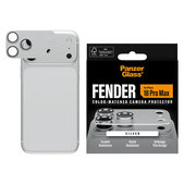 Ochranný kryt objektívu Fender pre iPhone 18 Pro Max, Strieborná, PanzerGlass