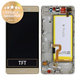 Huawei P8 Lite ALE-L21 - LCD Displej + Dotykové Sklo + Rám + Batéria (Gold) - 02350KGP, 02350KQH