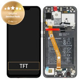 Huawei P Smart Plus (Nova 3i) - LCD Displej + Dotykové Sklo + Rám + Batéria (Black) - 02352BUE Genuine Service Pack