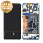 Huawei P30 Lite - LCD Displej + Dotykové Sklo + Rám + Batéria (Peacock Blue) - 02352RQA Genuine Service Pack