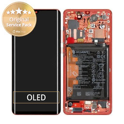 Huawei P30 Pro - LCD Displej + Dotykové Sklo + Rám + Batéria (Amber Sunrise) - 02352PGK Genuine Service Pack