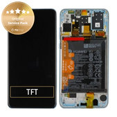 Huawei P30 Lite (2020) - LCD Displej + Dotykové Sklo + Rám + Batéria (Breathing Crystal) - 02353FQK, 02352VBG Genuine Service Pack