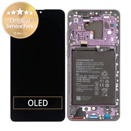 Huawei Mate 30 - LCD Displej + Dotykové Sklo + Rám + Batéria (Cosmic Purple) - 02353EEK Genuine Service Pack