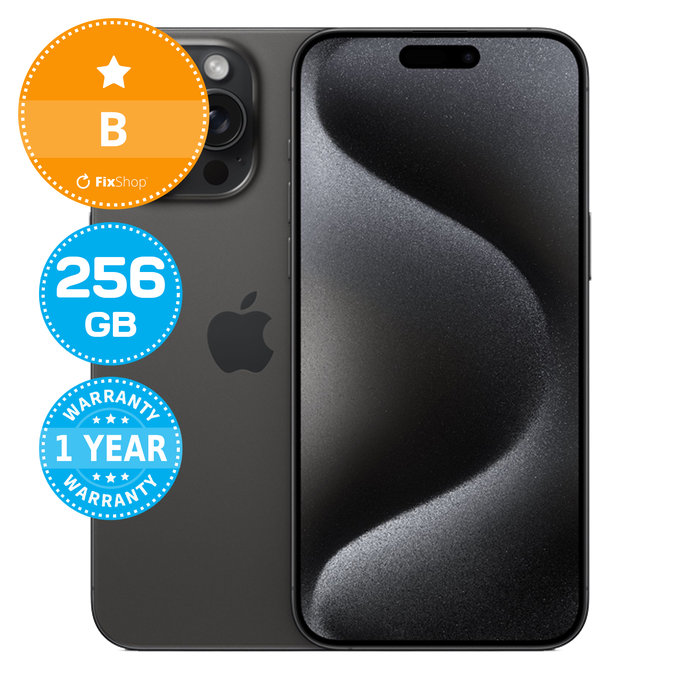 Apple iPhone 15 Pro Max Black Titanium 256GB B Repasovaný