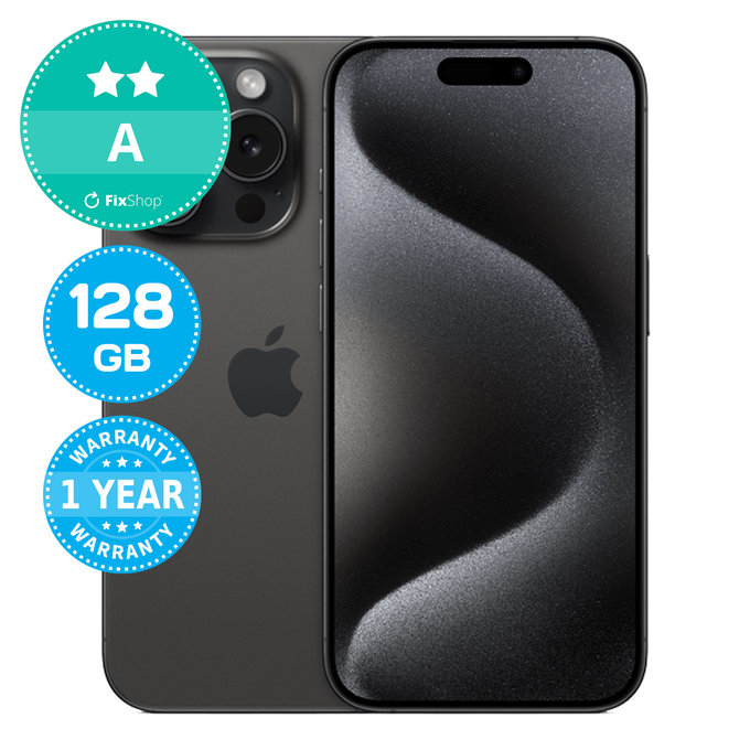 Apple iPhone 15 Pro Black Titanium 128GB A Repasovaný