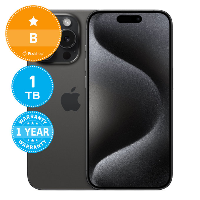 Apple iPhone 15 Pro Black Titanium 1TB B Repasovaný