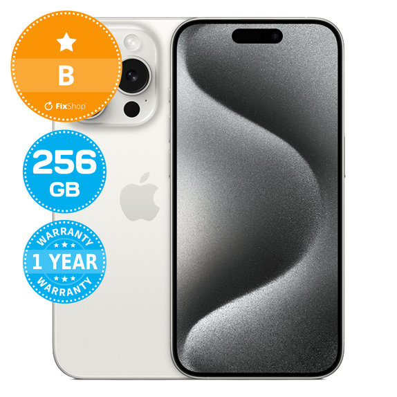 Apple iPhone 15 Pro White Titanium 256GB B Repasovaný