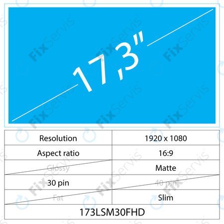 17.3 LCD Slim Matný 30 pin FHD