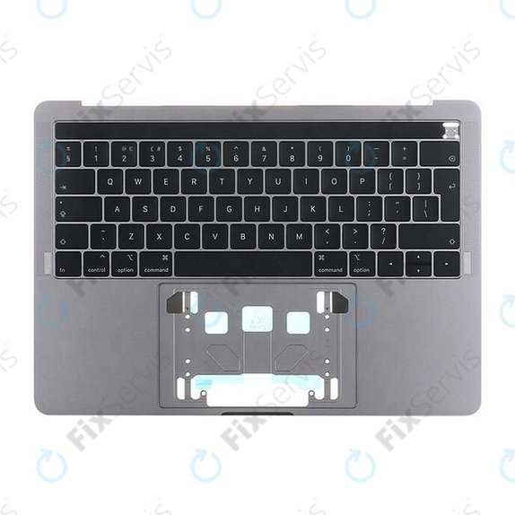 Apple MacBook Pro 13" A1989 (Mid 2018 - Mid 2019) - Horný Rám Klávesnice + Klávesnica UK + Touch Bar + Mikrofón + Reproduktory (Space Gray)