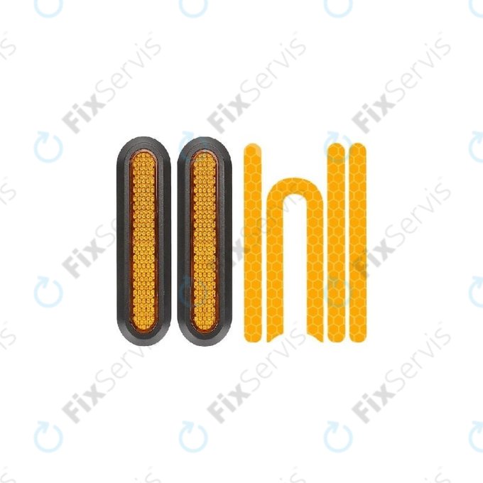Xiaomi Mi Electric Scooter 1S, 2 M365, Essential, Pro, Pro 2 - Bočná Dekorácia Zadného Kolesa + Reflexný Pásik (Yellow)