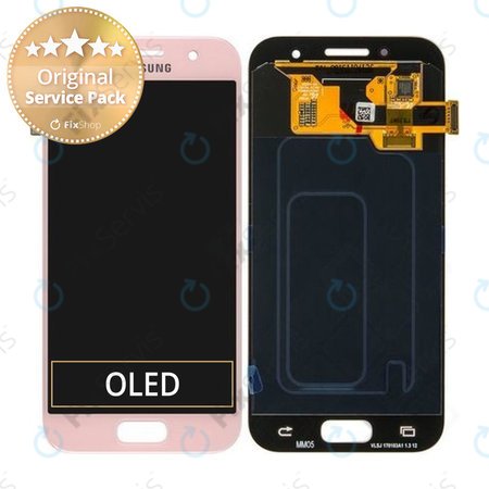 Samsung Galaxy A3 A320F (2017) - LCD Displej + Dotykové Sklo (Peach Cloud) - GH97-19732D, GH97-19753D Genuine Service Pack