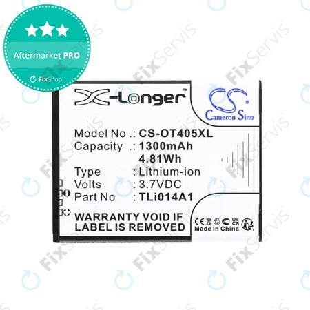 Batéria pre Alcatel OneTouch Evolve, 1300mAh, Li-Ion, 3.7V, TLi014A1, HQ