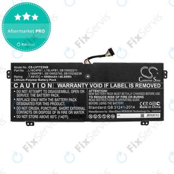 Batéria pre Lenovo Yoga 720-13, 730-13, 6000mAh, Li-Pol, 7.68V, L16L4PB1, HQ