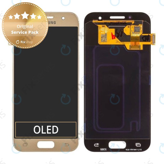 Samsung Galaxy A3 A320F (2017) - LCD Displej + Dotykové Sklo (Gold Sand) - GH97-19732B, GH97-19753B Genuine Service Pack