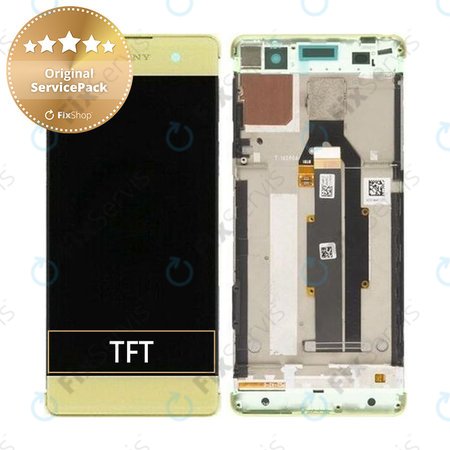 Sony Xperia XA F3111 - LCD Displej + Dotykové Sklo + Rám (Lime Gold) - 78PA3100020, 78PA3100070 Genuine Service Pack