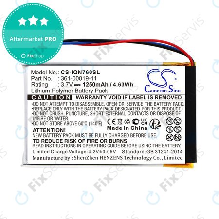 Batéria pre Garmin Nüvi 700, 710, 760, 765, Nuvi 3590, 1250mAh, Li-Pol, 3.7V, 361-00019-11, HQ