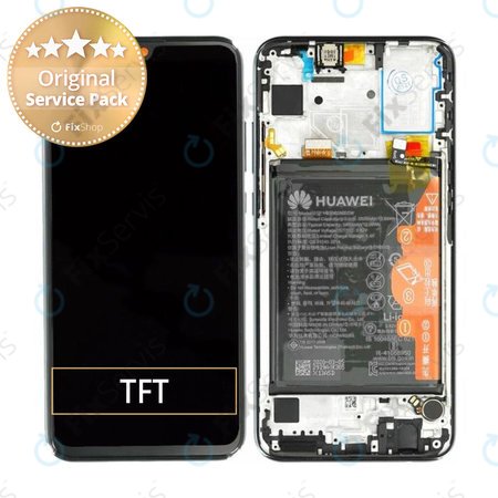 Huawei Honor 20e - LCD Displej + Dotykové Sklo + Rám + Batéria (Midnight Black) - 02353QEL Genuine Service Pack