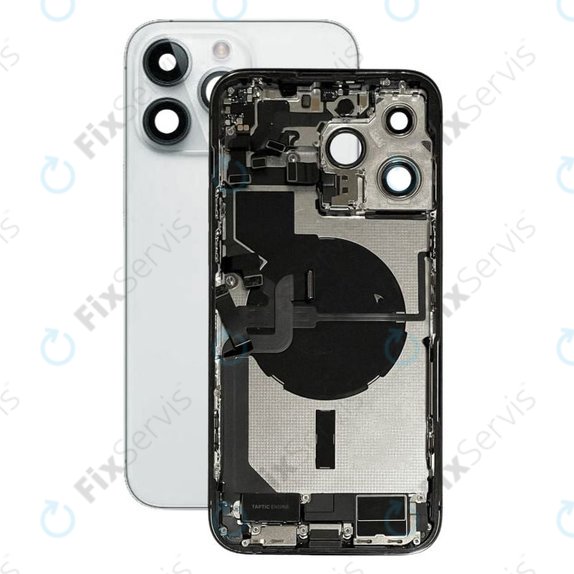 Apple iPhone 14 Pro Max - Zadný Housing s Malými Dielmi (Silver)