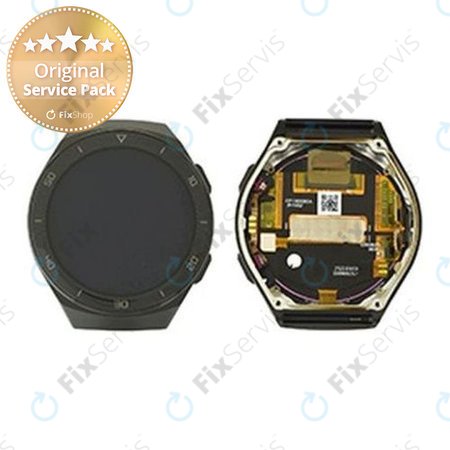 Huawei Watch GT2e Hector-B19R - LCD Displej + Dotykové Sklo + Rám (Graphite Black) - 02353MSK Genuine Service Pack