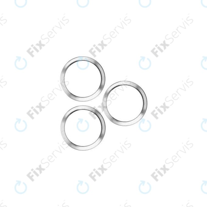 Apple iPhone 12 Pro - Rám Sklíčka Zadnej Kamery (Silver) - 3ks