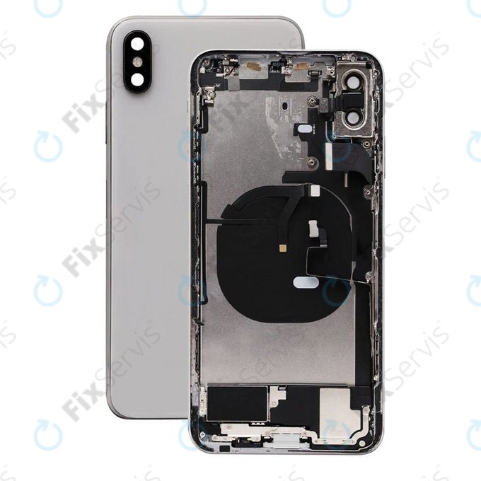 Apple iPhone XS Max - Zadný Housing s Malými Dielmi (Silver)