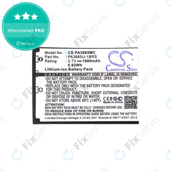 Batéria pre Toshiba Camileo X200, X400, 1600mAh, Li-Ion, 3.7V, PA3985, HQ