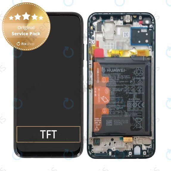 Huawei P40 lite - LCD Displej + Dotykové Sklo + Rám + Batéria (Crush Green) - 02353KGA Genuine Service Pack