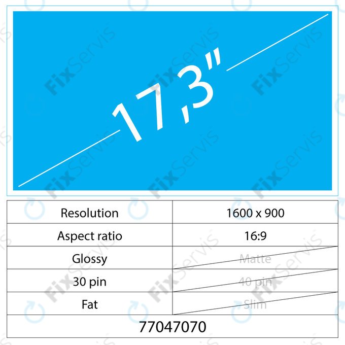 17.3 LCD Fat Lesklý 30 pin HD+