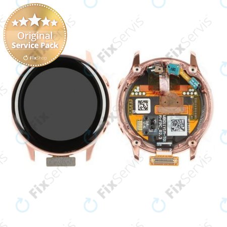 Samsung Galaxy Watch Active R500 - LCD Displej + Dotykové Sklo + Rám (Gold) - GH82-18797D Genuine Service Pack