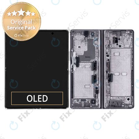 Samsung Galaxy Z Fold 2 F916B - LCD Displej + Dotykové Sklo + Rám (Mystic Gray) - GH82-23968D Genuine Service Pack