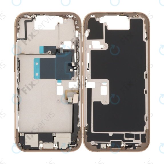 Apple iPhone 16 Pro - Stredný Rám + Tlačidlá Zapínania, Hlasitosti a Kamery (Desert Titanium)