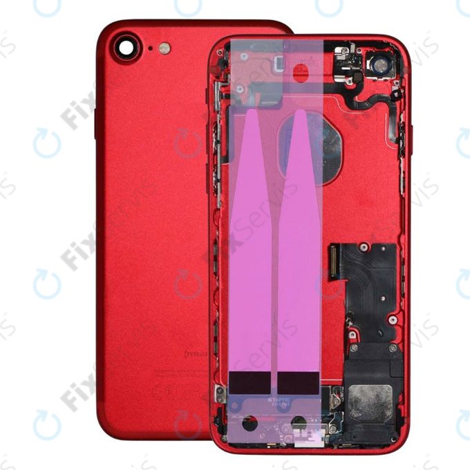 Apple iPhone 7 - Zadný Housing s Malými Dielmi (Red)
