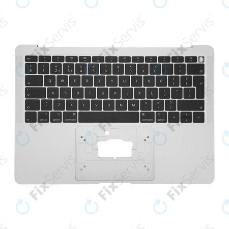 Apple MacBook Air 13" A1932 (2018 - 2019) - Horný Rám Klávesnice + Klávesnica UK (Silver)