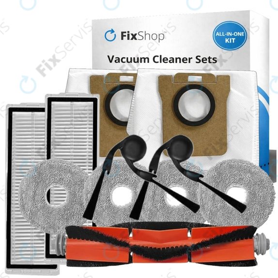 Sada náhradných dielov pre Xiaomi Robot Vacuum 5, 5 Pro (1x Hlavná kefa, 2x Filter, 2x Bočná kefa, 4x Mopovacia utierka, 2x Prachové vrecko)