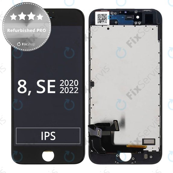 Apple iPhone 8, SE (2020), SE (2022) - LCD Displej + Dotykové Sklo + Rám (Black) Refurbished PRO