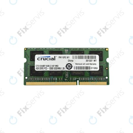 Crucial - Operačná pamäť SO-DIMM 4GB DDR3L 1600MHz - Genuine Service Pack