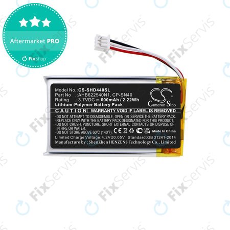 Batéria pre Sennheiser Momentum 2.0, 3.0, Urbanite XL, 600mAh, Li-Pol, 3.7V, AHB622540N1, HQ