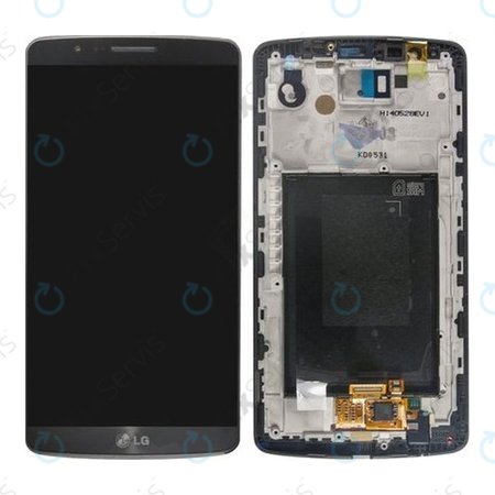 LG G3 D855 - LCD Displej + Dotykové Sklo + Rám (Titánovo Čierna) - ACQ87190302 Originál