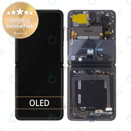 Samsung Galaxy Z Flip F700N - LCD Displej + Dotykové Sklo + Rám (Thom Browne Edition) - GH82-22215C Genuine Service Pack