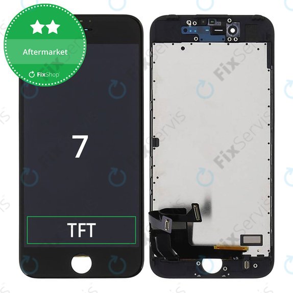 Displej pre iPhone 7, Black, Dotykové sklo s rámom
