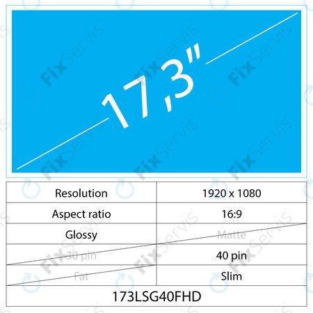 17.3 LCD Slim Lesklý 40 pin FHD