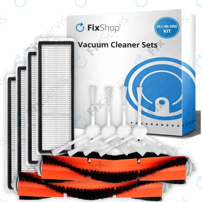 Sada náhradných dielov pre Xiaomi Mi Robot Vacuum Mop (Mijia 1C), 2 (Mijia 2C) 2 Pro+ (Mijia 1T) (2x Hlavná kefa, 4x Filter, 4x Bočná kefa)