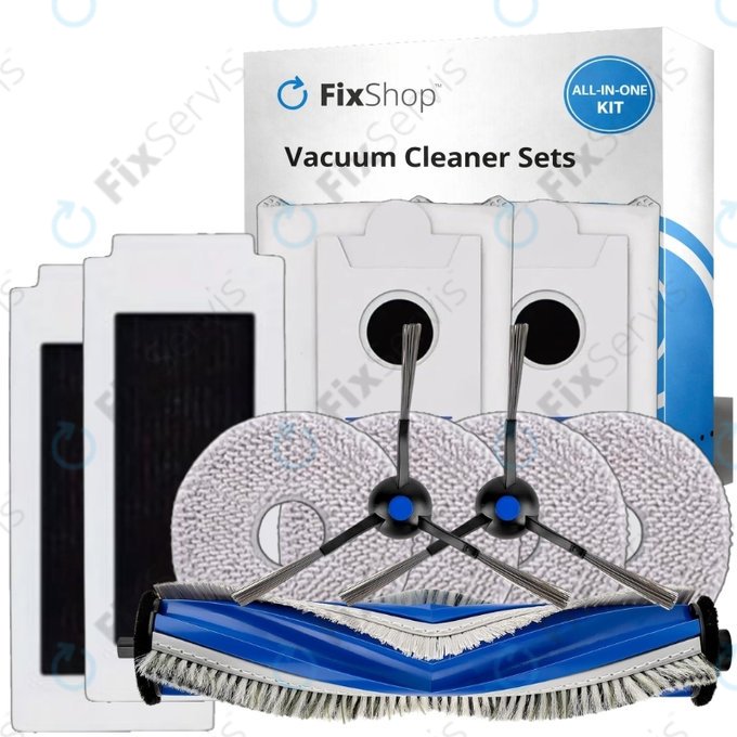 Sada náhradných dielov pre Ecovacs Omni T30 (1x Hlavná kefa, 2x Filter, 2x Bočná kefa, 4x Mopovacia utierka, 2x Prachové vrecko)