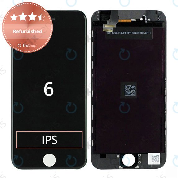 Displej pre iPhone 6, Black, Dotykové sklo s rámom, Refurbished