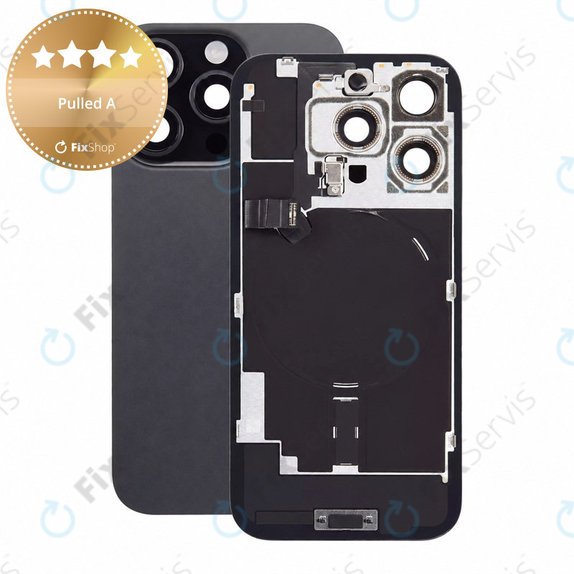 Sklo zadného housingu pre iPhone 16 Pro, Black Titanium, Pulled A