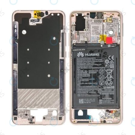 Huawei P20 - Stredný Rám + Batéria (Ružová) - 02351VTP, 02351WKK