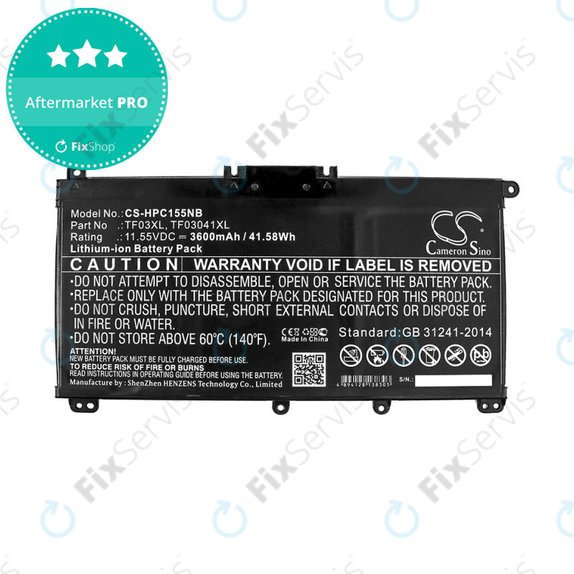 Batéria pre HP Pavilion 14, 15, X360, 3600mAh, Li-Ion, 11.55V, TF03XL, HQ